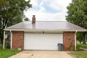 metal roof above garage